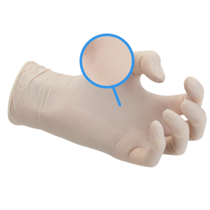 MERCATOR latex comfort Einmalhandschuh - puderfrei - Handansicht